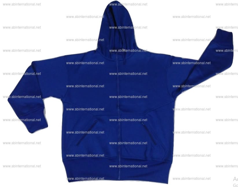 Blue zip-up hoodie with front pockets from the SB International archive