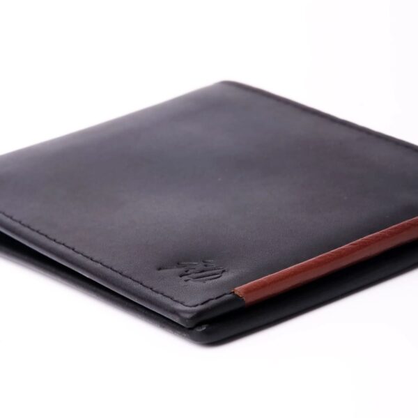 Mens Pure Leather Wallet Bifold TAN BRN stripe