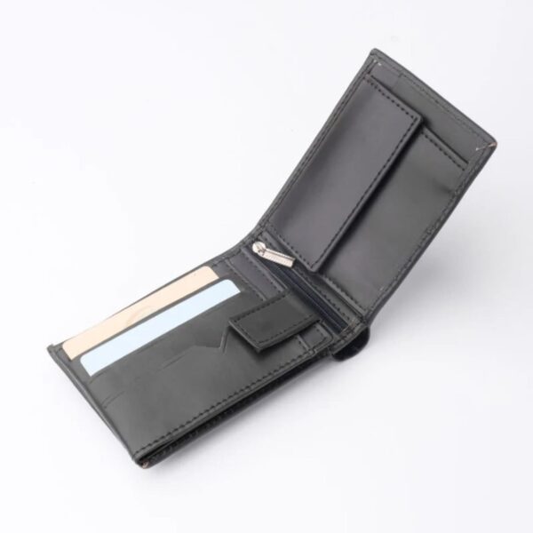 Minimalist Mens Leather Bi-Fold Wallet - Image 3