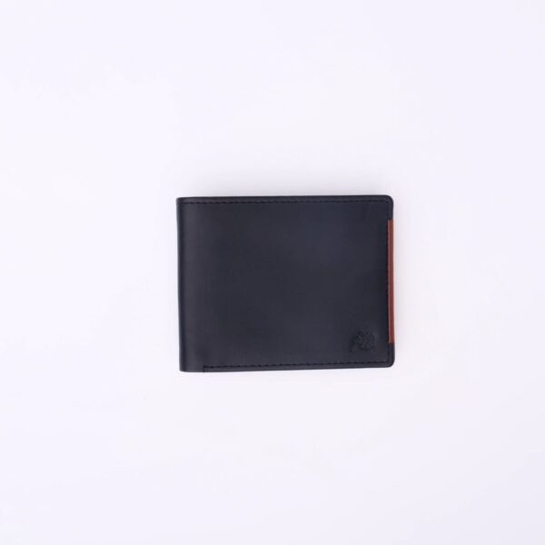 Mens Pure Leather Wallet Bifold TAN BRN stripe - Image 3