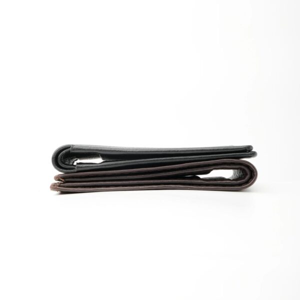 Thin Slim Butter Soft Leather Bi-Fold Wallet-Black - Image 4