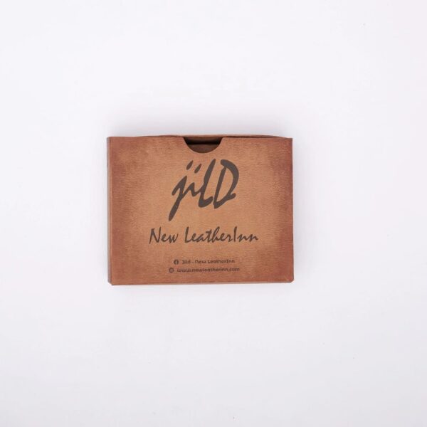 Mens Pure Leather Wallet Bifold TAN BRN stripe - Image 4