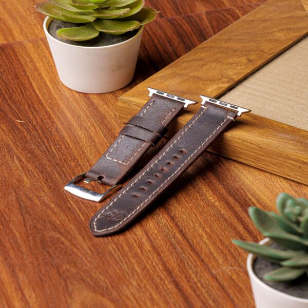 Handmade Leather Watch Strap For Apple - Image 5
