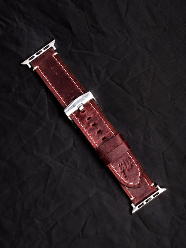 Handmade Leather Watch Strap For Apple - Image 2