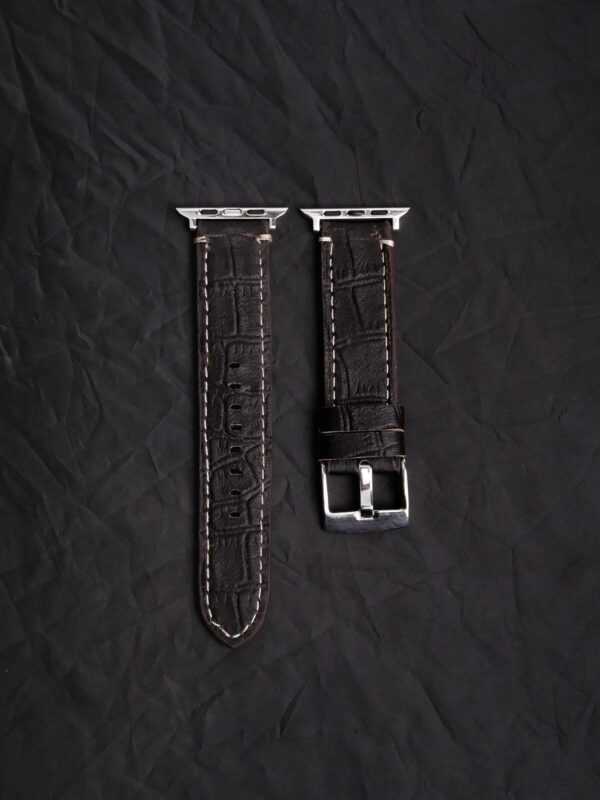 Handmade Leather Watch Strap For Apple-Croco Style - Image 4