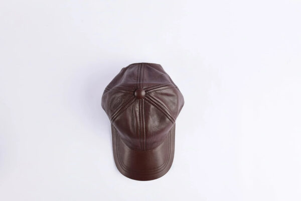 Pure Leather Cap With Adjustable Clip-Brown - Image 5
