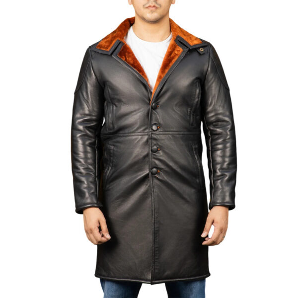 Men's Turlock Shearling Fur Leather Winter Long Coat