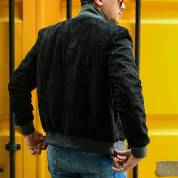 Jild Varsity Letterman Real Suede Leather Bomber Jacket Men - Image 6