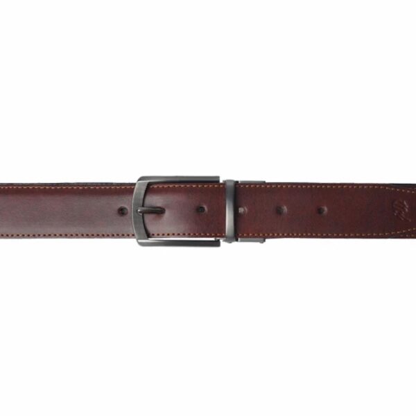 BLACK CHOCOLATE BROWN Double Sided Reversible Men's' Leather Belt - Image 2
