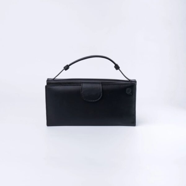 Nova-Womens Handle Leather Clutch Wallet-Black - Image 3