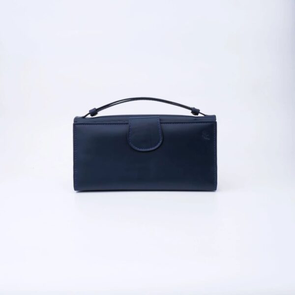 Nova-Womens Handle Leather Clutch Wallet-Blue - Image 3