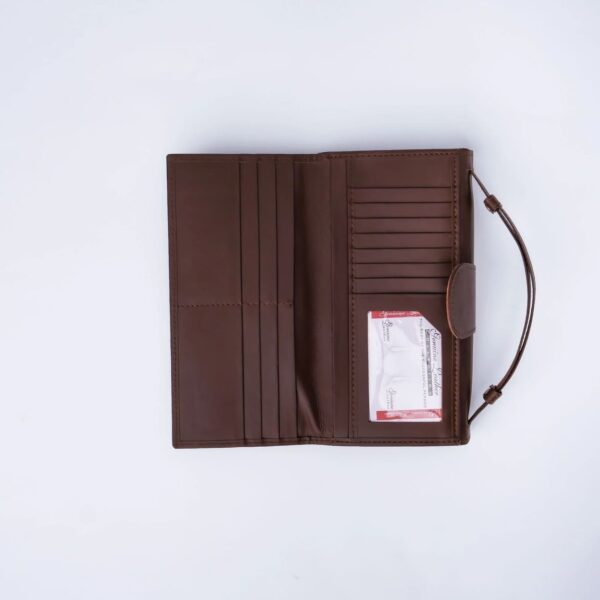 Nova-Womens Handle Leather Clutch Wallet-Brown - Image 2