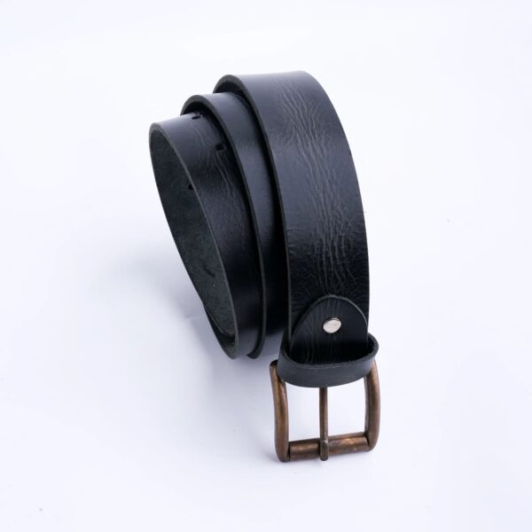 Rustic Leather Casual Jeans Belt For Men - Charcoal Black - Image 3