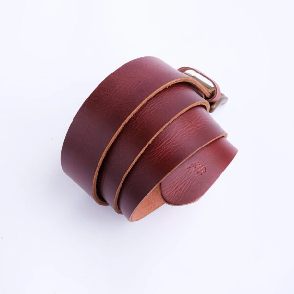Rustic Leather Casual Jeans Belt For Men - Chestnut Brown - Image 3