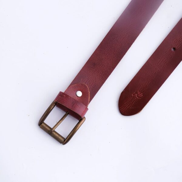 Rustic Leather Casual Jeans Belt For Men - Chestnut Brown - Image 4