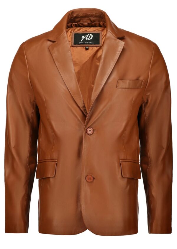 Invisible Stitching Casual Leather Blazer for Men - Image 4