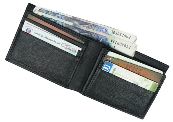 Ultra Slim Bi-fold ID Card Window Butter Soft Cow Leather Mens Wallet - Image 3