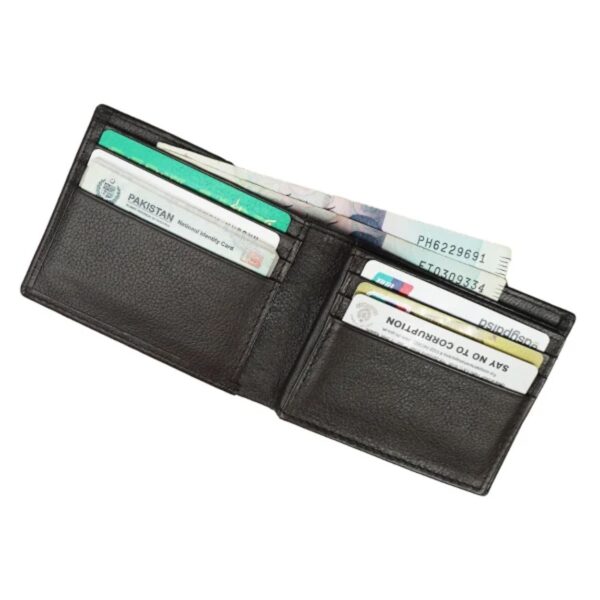 Ultra Slim Bi-fold ID Card Window Butter Soft Cow Leather Mens Wallet - Image 2