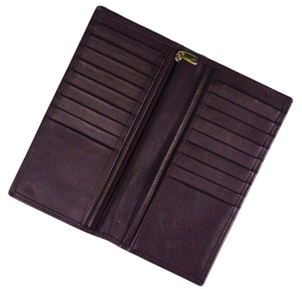Executive Leather Long Wallet BURGUNDY - Image 2