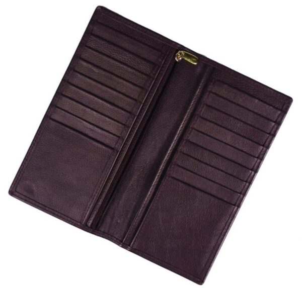 Executive Leather Long Wallet BURGUNDY - Image 2