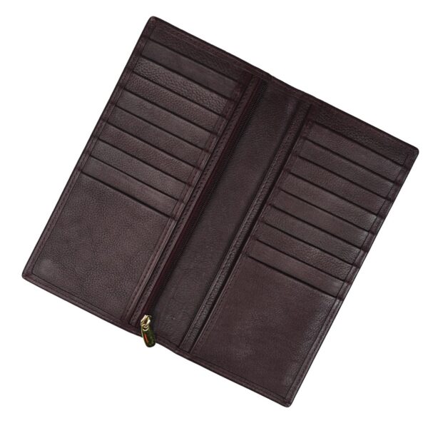 Executive Leather Long Wallet BLACK/RED - Image 3
