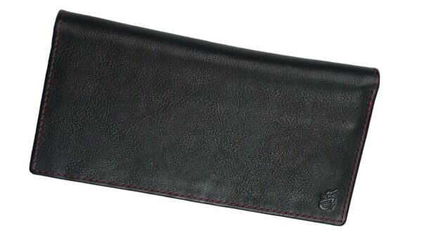 Executive Leather Long Wallet BLACK/RED - Image 4