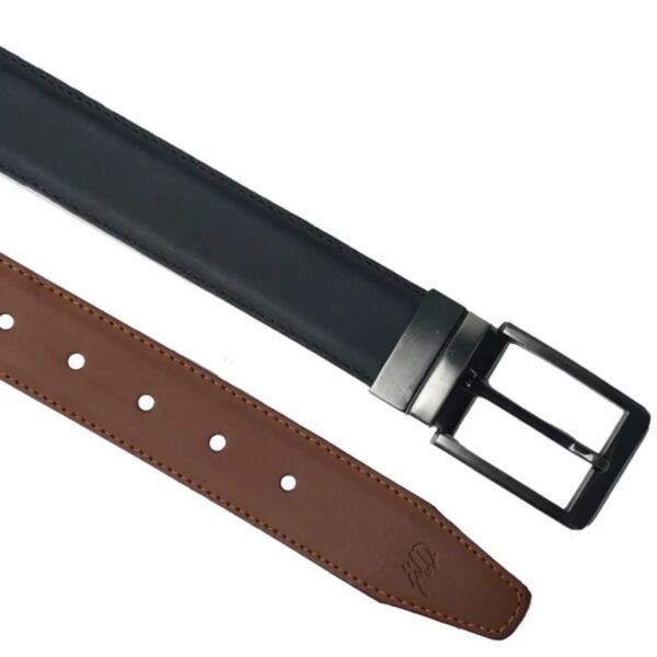 BLACK CAMEL BROWN Double Sided Reversible Men's' Leather Belt - Image 3