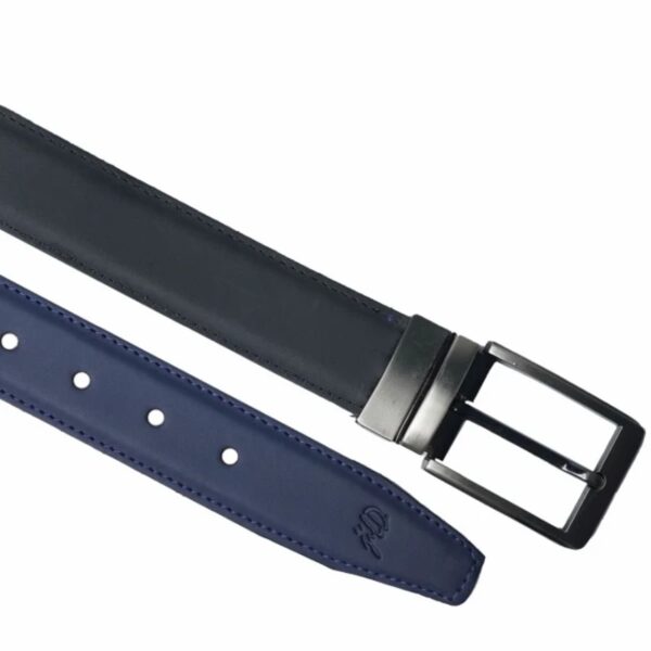BLACK BLUE Double Sided Reversible Men's' Leather Belt - Image 2