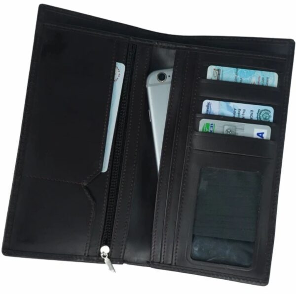 Multi Purpose Leather Long Wallet-BORDO - Image 3