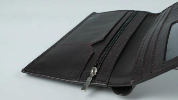 Multi Purpose Leather Long Wallet-BORDO - Image 4