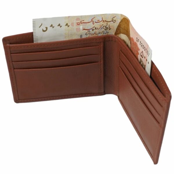 Ultra Slim Bi-fold Natural Butter Soft Cow Leather Mens Wallet - Image 2