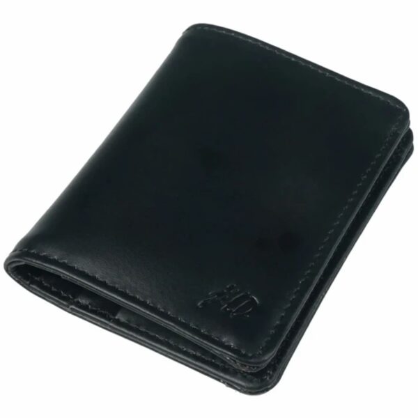Slim Compact Bi-fold Real Cow Full Grain Leather Card Holder - Image 2