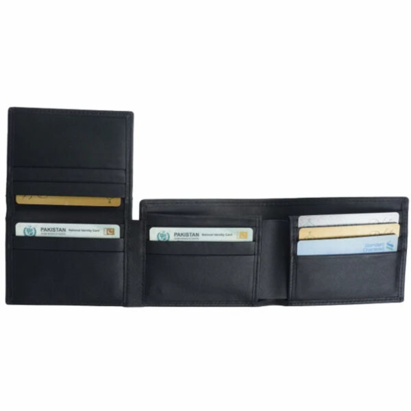 Multi Fold Natural Cow Hide Leather Mens Wallet - Image 4