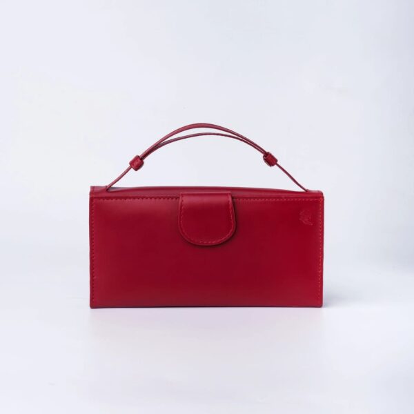 Nova-Womens Handle Leather Clutch Wallet-Red - Image 2