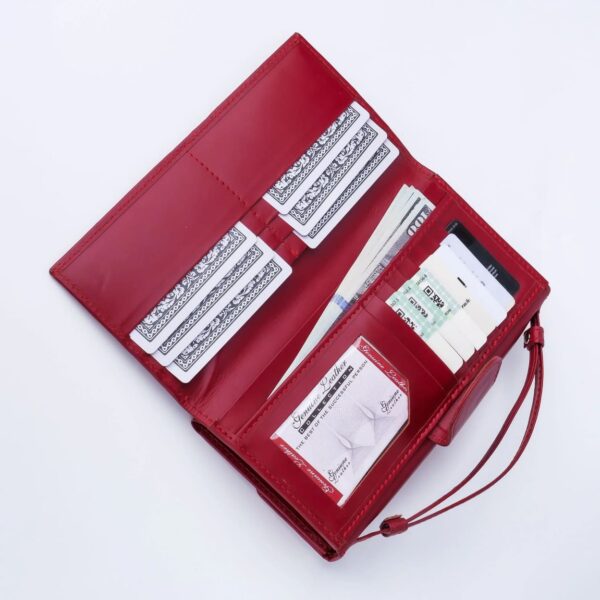 Nova-Womens Handle Leather Clutch Wallet-Red - Image 3