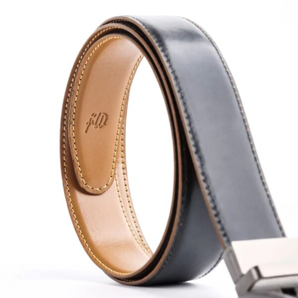 Chromium Double Sided Reversible Men's' Leather Belt-BLACK TAN BRN - Image 2