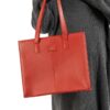 Everyday Women's Leather Zipper Tote Bag-Candy Red - Image 4