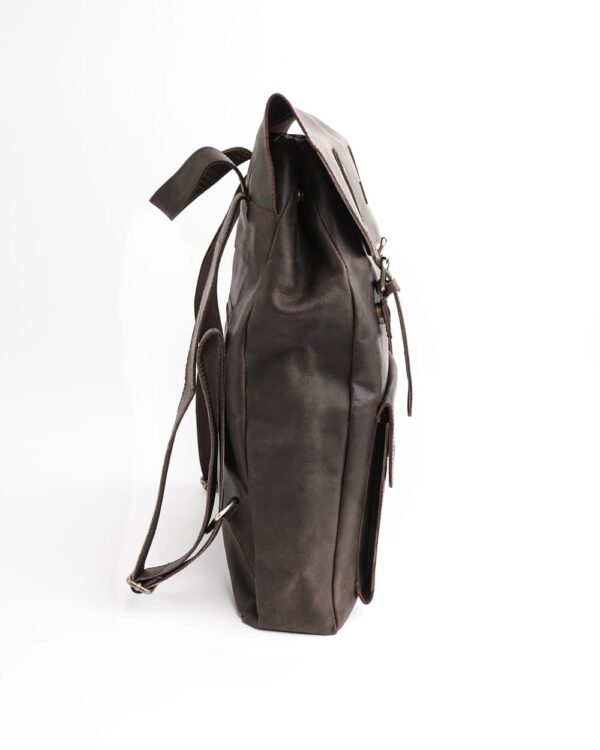 Nomad Vintage Leather Backpack - Dark Brown - Image 2