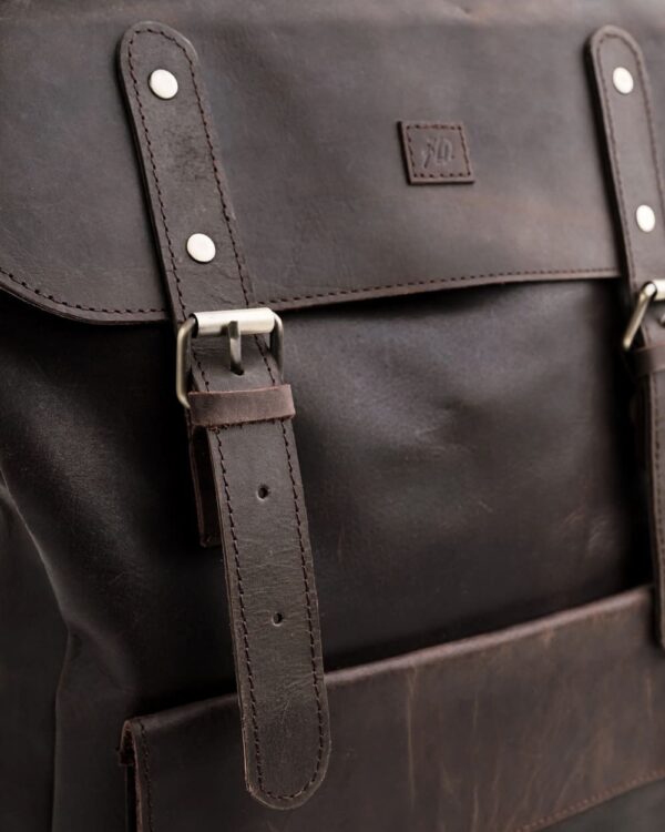 Nomad Vintage Leather Backpack - Dark Brown - Image 3